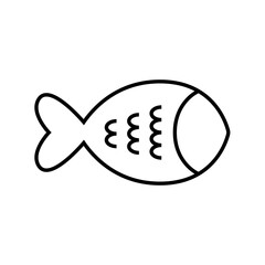 simple drawing fish icon black simple vector illustration. fish outline logo