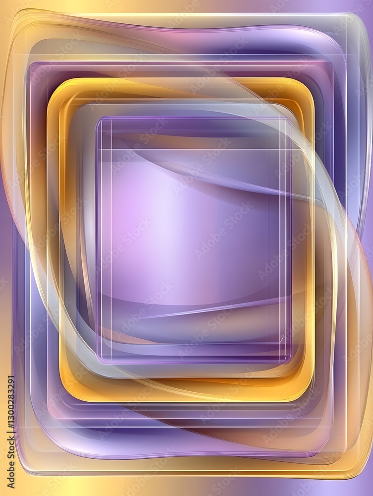Poster elegant smooth abstract shapes with rounded corners in warm colors
