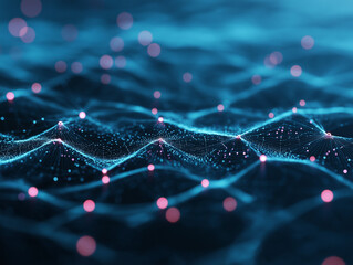 Futuristic AI Network: Blue Screen Tech & WiFi Connectivity in HDR