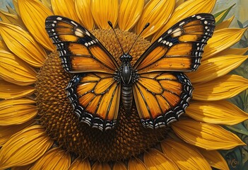 monarch butterfly on orange flower