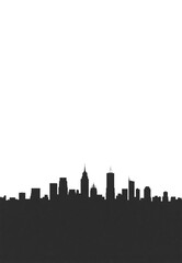 Fototapeta premium Black Silhouette of a City Skyline