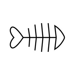 Fishbone Skeleton Icon Set Fun Smiling Solid and Silhouette Designs for Business