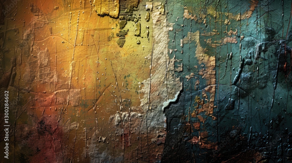 Poster textured abstract painting with cool tones and expressive brushstrokes. background image of abstract