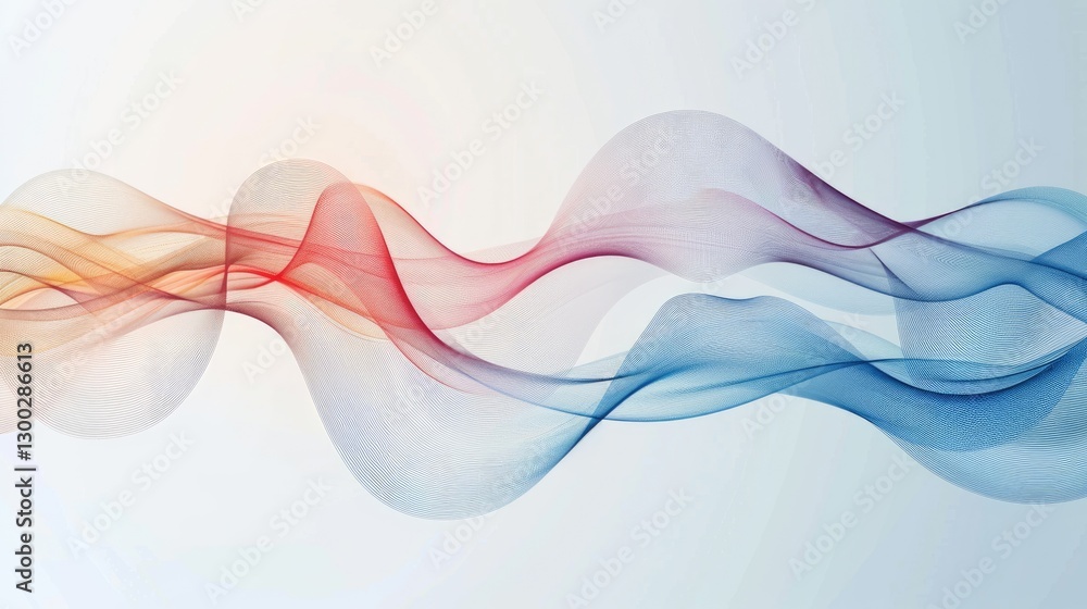 Poster digital wave pattern with glowing lines and particles on dark background. abstract artwork of digita