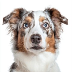 Fototapeta premium A beautiful dog with a clean white background highlighting its features and expressions in a professional portrait style