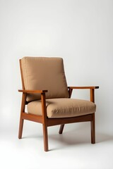 Cozy leather armchair. Chair in living room. Household items. Furniture. living room interior design