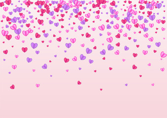 Purple Confetti Background Pink Vector. Folded Frame Heart. Pinkish Amour Texture. Tender Confetti Sweetheart Illustration. Lilac Decor Pattern.