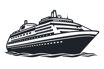 Fototapeta premium A drawing of a cruise ship on a white background