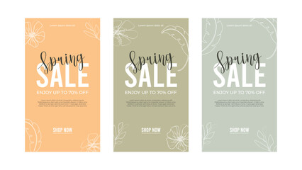 Spring sale templates set.Promo Discount Season Offer Hot Price Poster.