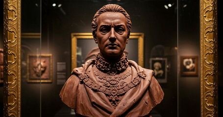 Naklejka premium Regal chocolate bust in museum