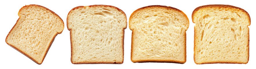 Freshly Sliced White Bread on a Transparent Background, PNG bundle collection, Isolated on Transparent Background