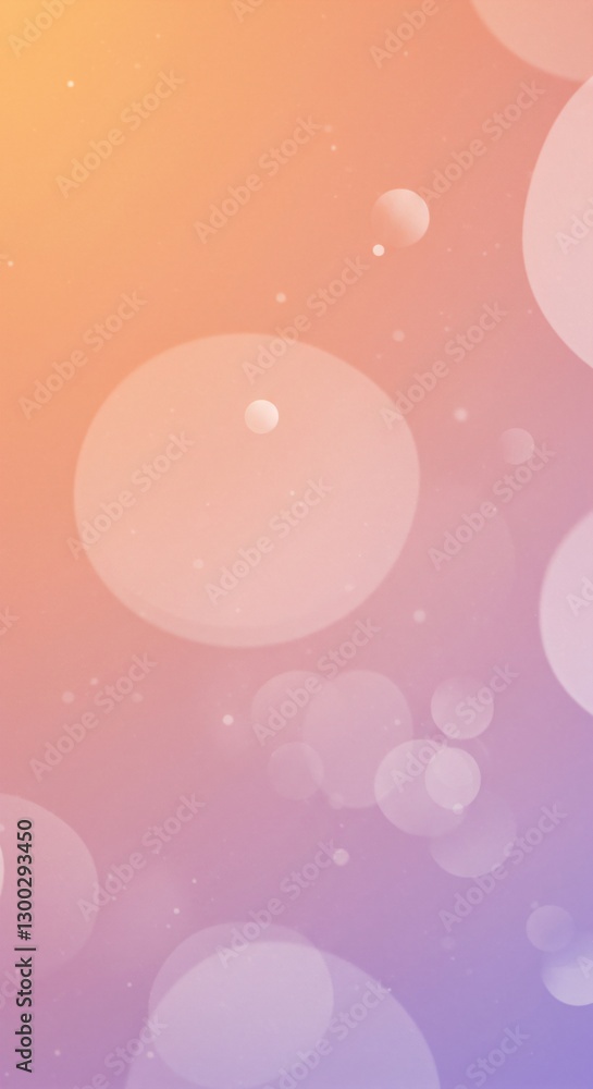 Poster abstract pastel gradient background with soft bokeh circles. dreamy peach and lavender backdrop for 