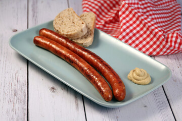 sausages on a plate
