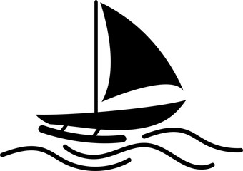 Sailboat silhouette vector icon design