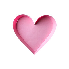 Heart of pink paper isolated on transparent background