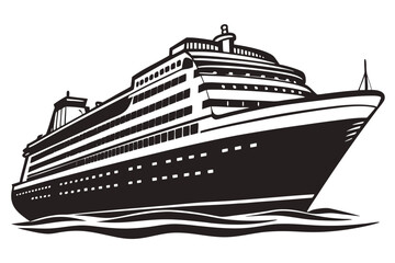 Obraz premium Big ship vector silhouette