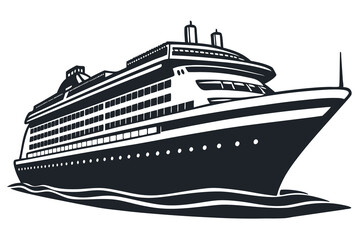 Obraz premium Big ship vector silhouette