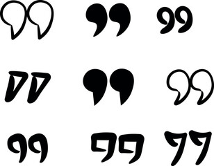 Diverse Set of Vector Quotation Mark Styles for Design