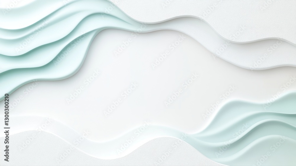 Poster elegant abstract paper wave layers with soft pastel tones on white background for creative design pr