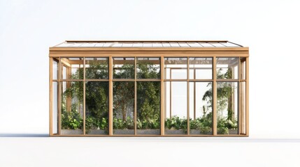 Wooden Greenhouse Garden Plants Studio Shot