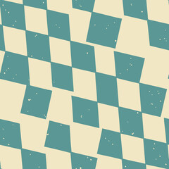 Luxurious seamless checkerboard pattern featuring distressed teal and mustard squares, creating a sophisticated and vintage aesthetic perfect for high-end stationery, fashion, and home décor applicat