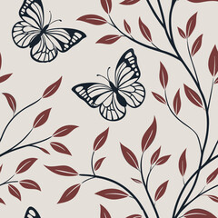 Luxurious seamless pattern with an abstract ink wash design in slate grey and rosewood, creating a sophisticated and artistic design perfect for high-end stationery and contemporary design projects.