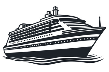 Fototapeta premium Cruise Ship vector illustration Cargo ship Symbol
