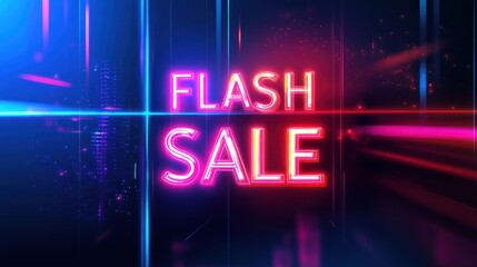 Neon Flash Sale Announcement Digital Cityscape