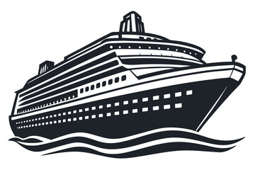 Cruise Ship vector illustration Cargo ship Symbol