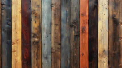Colorful Vertical Wooden Planks Background