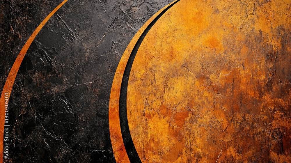 Poster abstract dark and golden brown textured background with arched design elements