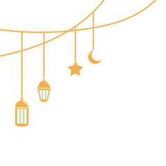 Islamic Ramadan Lantern. Islamic Hanging Lantern for Ramadan and Eid Mubarak Celebration Design