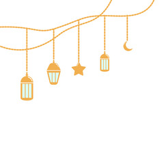 Islamic Ramadan Lantern. Islamic Hanging Lantern for Ramadan and Eid Mubarak Celebration Design