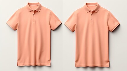 Peach color polo T-shirt mockup