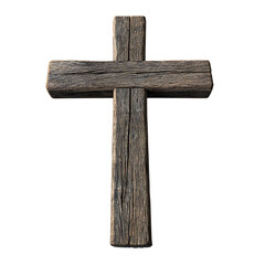 Old wooden cross isolated
