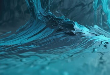 Delicate blue strokes against a cool cyan surface, delicate blue, gentle color