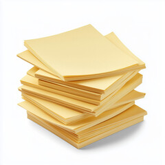 A stack of yellow sticky notes with sharp edges