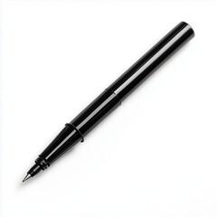 A black permanent marker with a thick chisel tip on white background