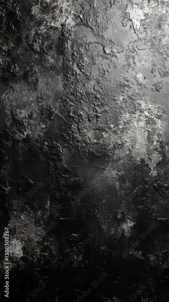 Poster textured dark surface resembles rough stone, creating an abstract backdrop for artistic purposes and