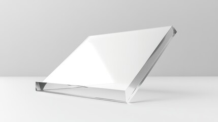 Clear acrylic display stand on white background