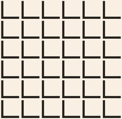 Black simple black squares seamless pattern on beige background.