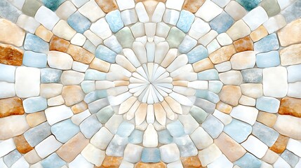 Abstract Pastel Stone Mosaic Circular Pattern Wall Texture Pebble Background Design