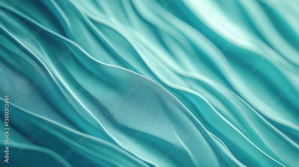 Poster abstract teal fabric waves background texture image soft smooth flowing elegant design