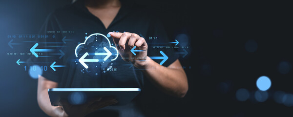 Cloud data transfer concept.