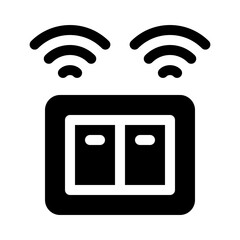 smart home integration glyph icon