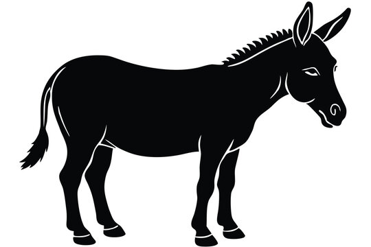 recommend clip art: Silhouette donkey animal black color