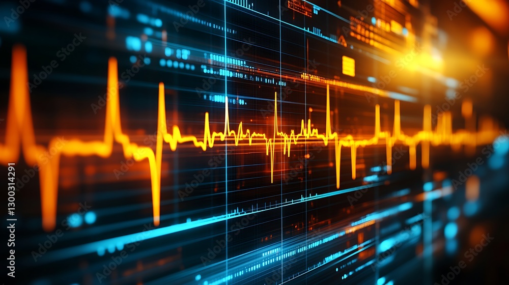 Poster digital heartbeat monitoring system display