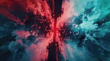 Fototapeta premium Abstract vivid acrylic color express and emphasize strong energy. Seamless vividness in conflict shade convey sense of fighting and battle of war scene perfect for effect and graphic design. AIG53.
