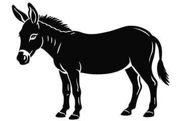 Obraz premium donkey silhouette Vector isolated on white background