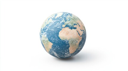 Earth globe on white background. Concept of geography, environment, and global issues.